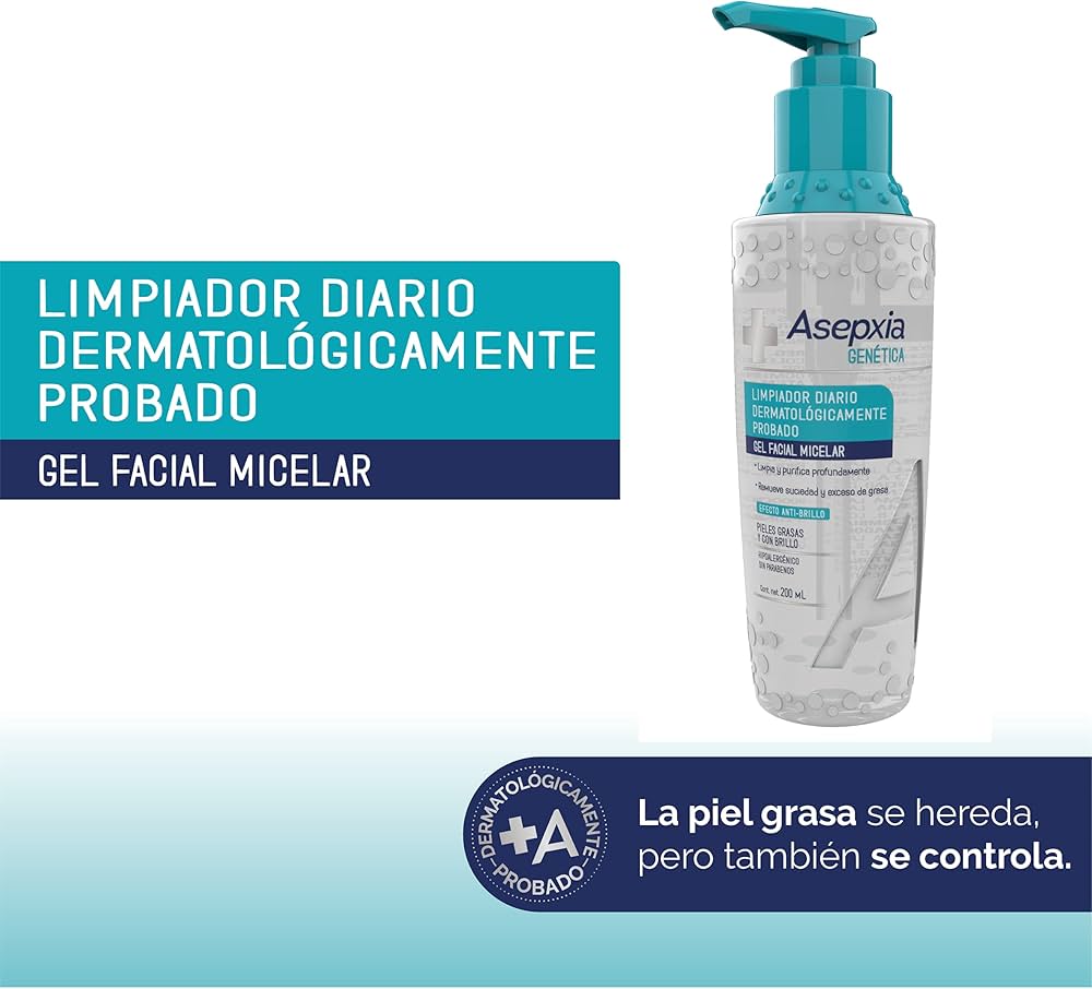 Asepxia Gen limpiador facial anti imperfecciones dermatologicamente probado