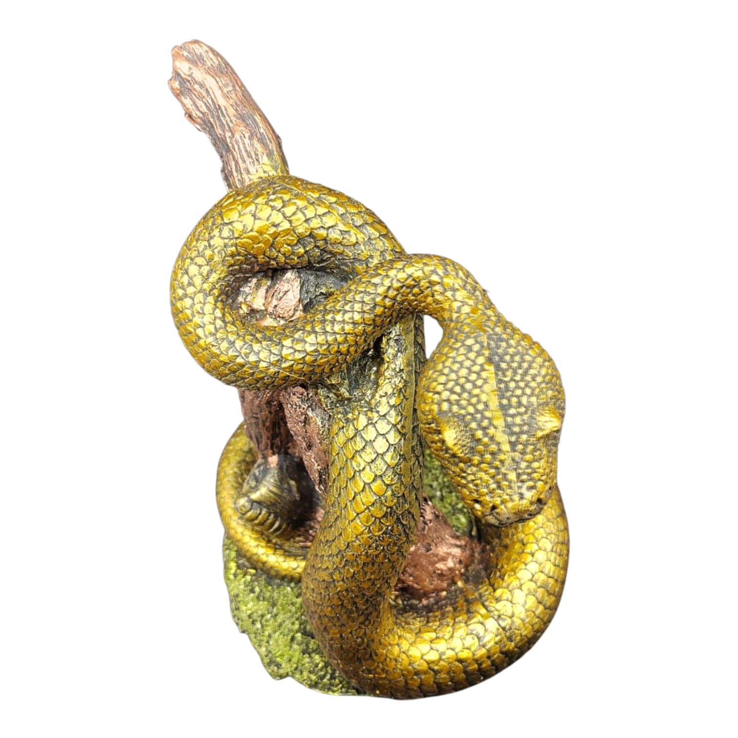 Serpiente Sobre Tronco 21cm (Dorado)