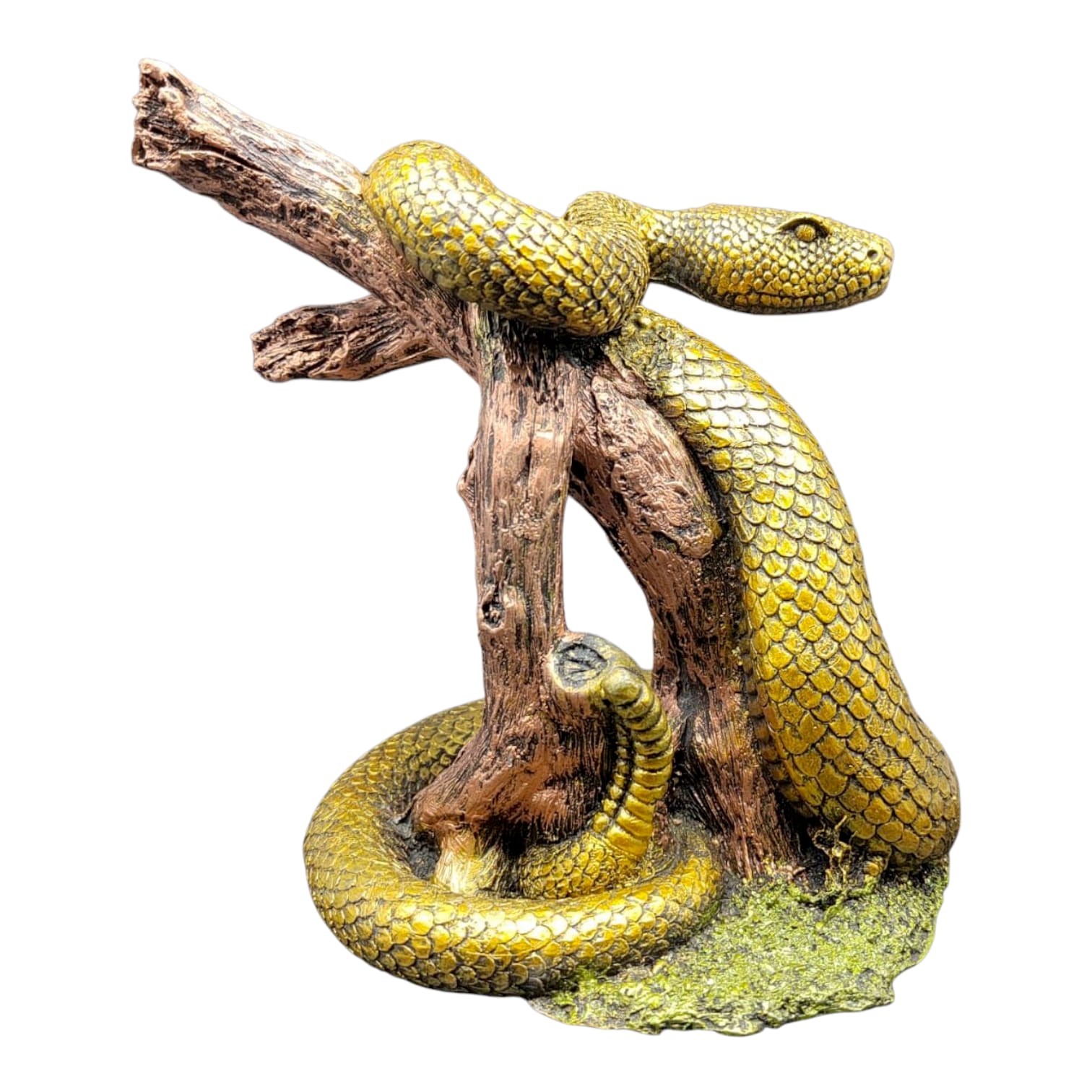 Serpiente Sobre Tronco 21cm (Dorado)