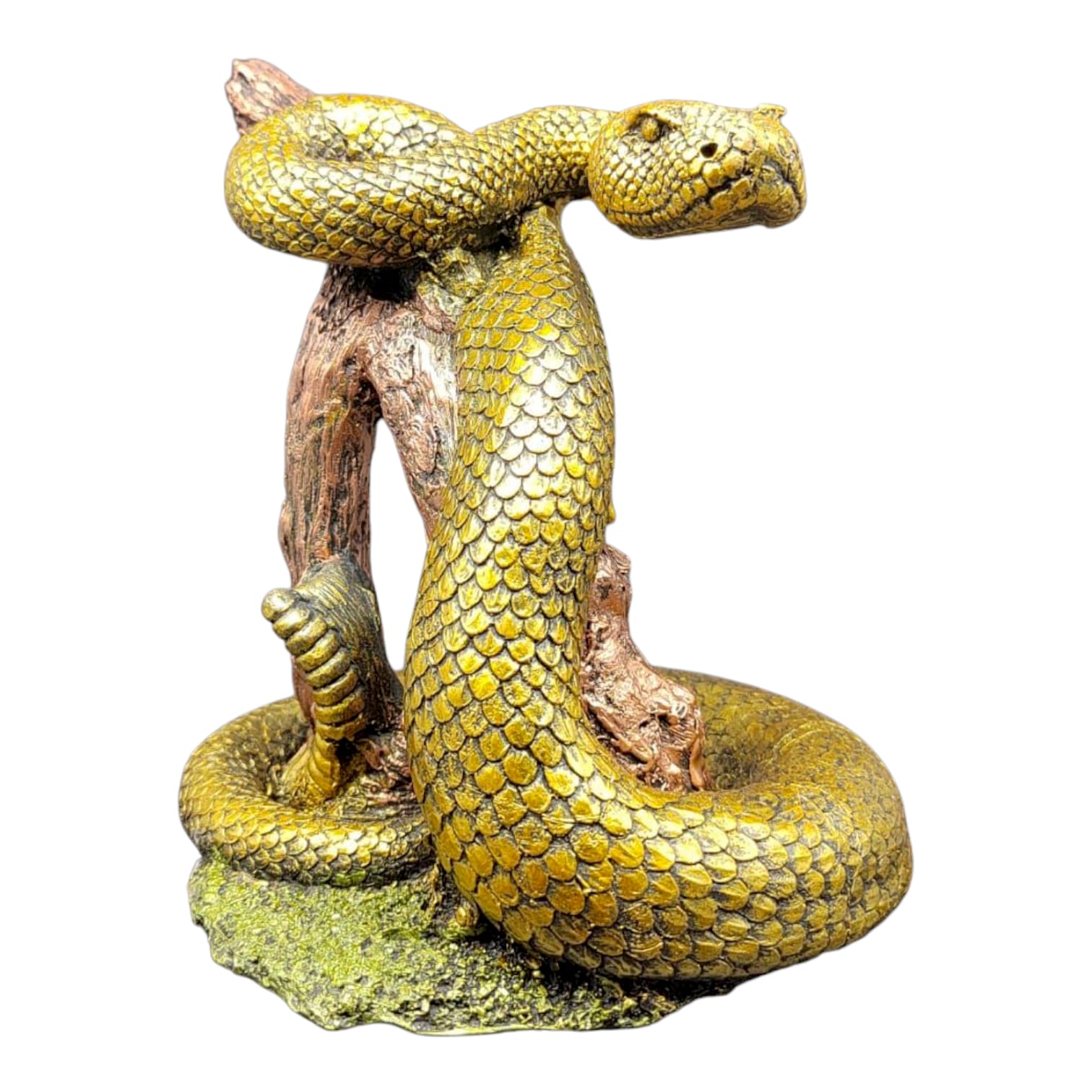 Serpiente Sobre Tronco 21cm (Dorado)