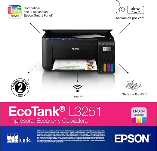 Impresora Multifuncional Epson EcoTank L3251 con Wifi Color