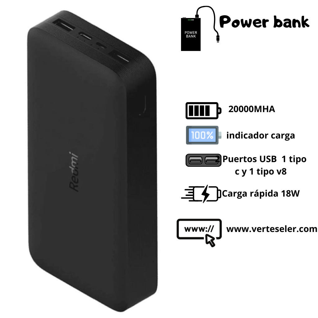 Xiaomi Redmi Power Bank 20000mah + Smartwatch Haylou S6
