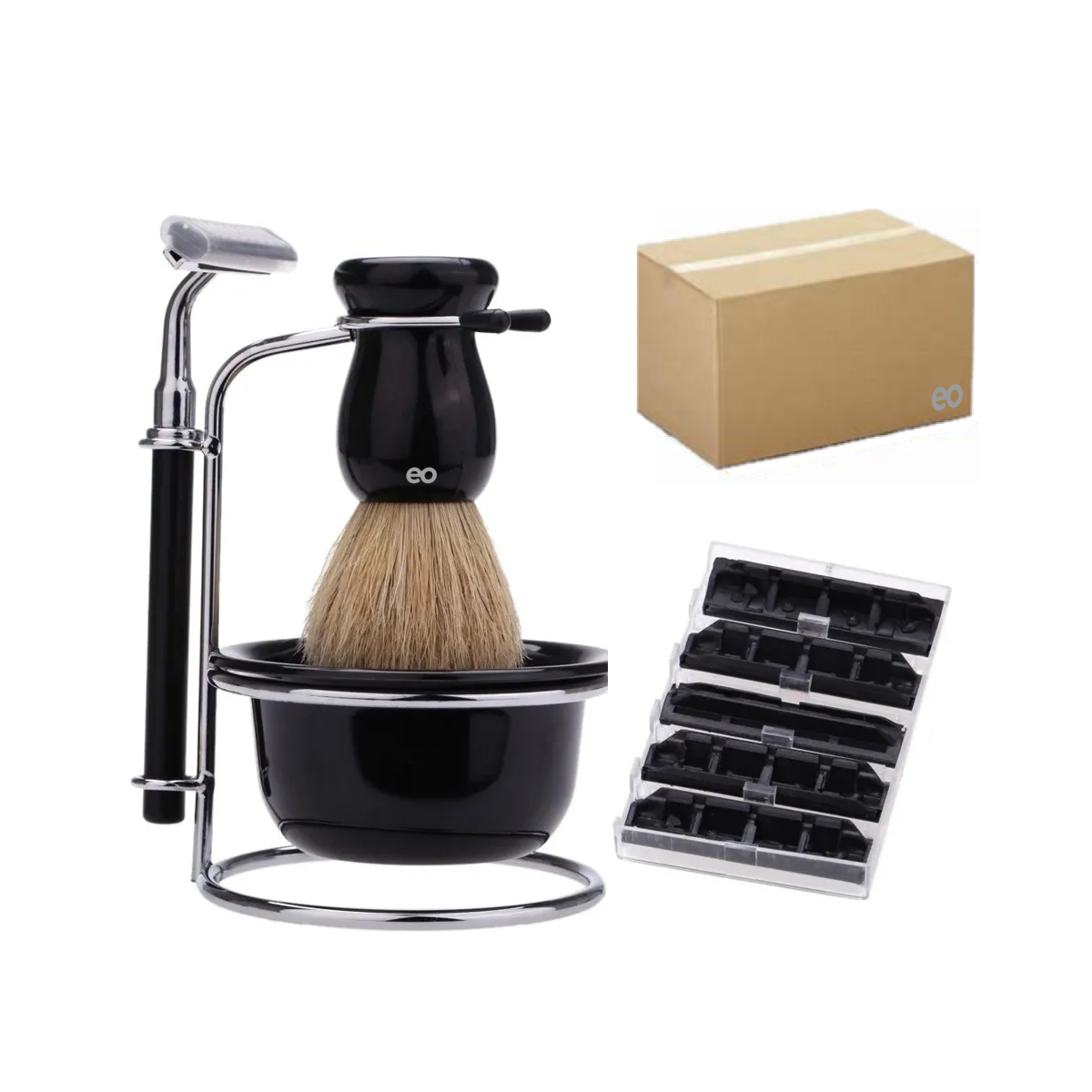Kit Para Rasurar Hombre Jabon Para Afeitar Acero Inoxidable