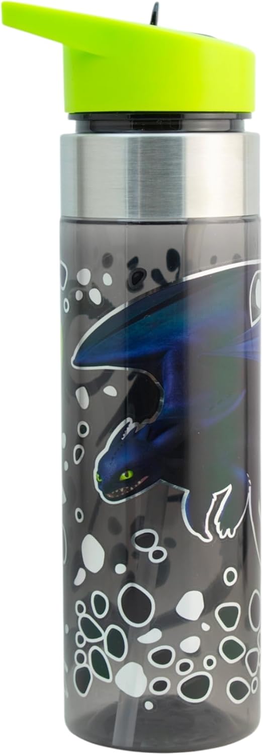 Chimuelo Botella para agua live action, Cómo Entrenar a tu Dragón, 650ML, Incluye boquilla abatible