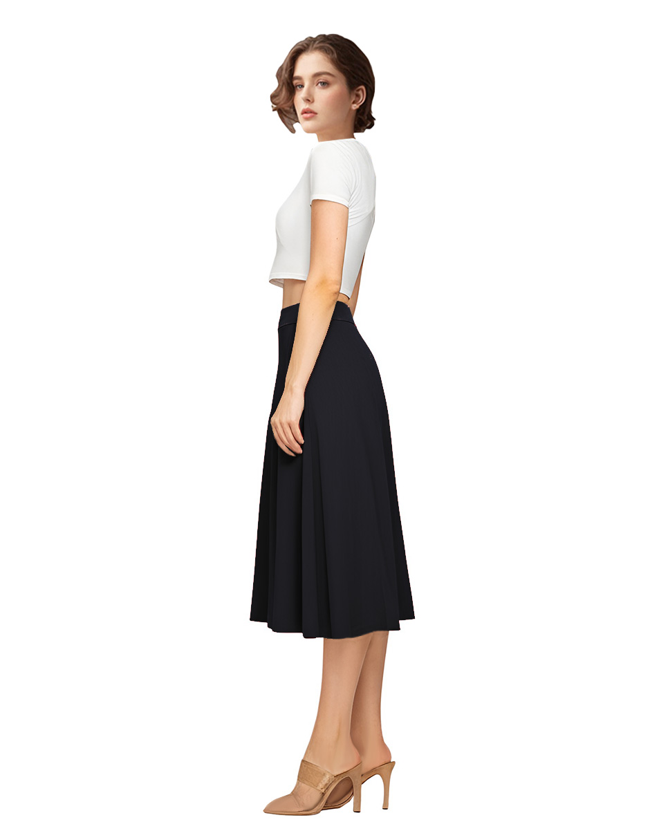 Falda midi con tablas al frente
