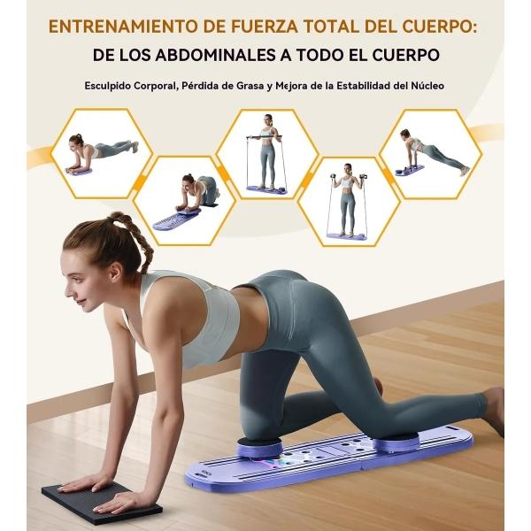 Tabla Abdominal Multifunción Rodillo Plegables Violeta