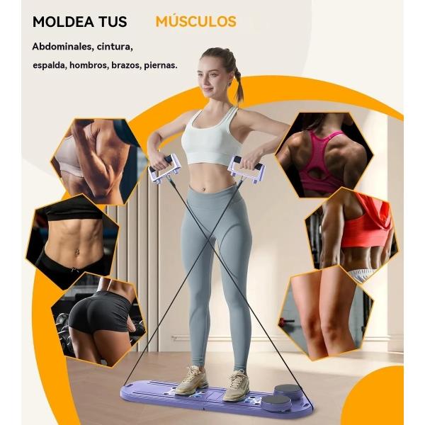 Tabla Abdominal Multifunción Rodillo Plegables Violeta