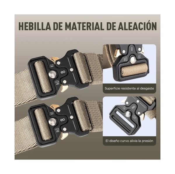 Juego 3pzs Cinturones Táctico Ajustable Moda Calidad Cinto Militar Caqui