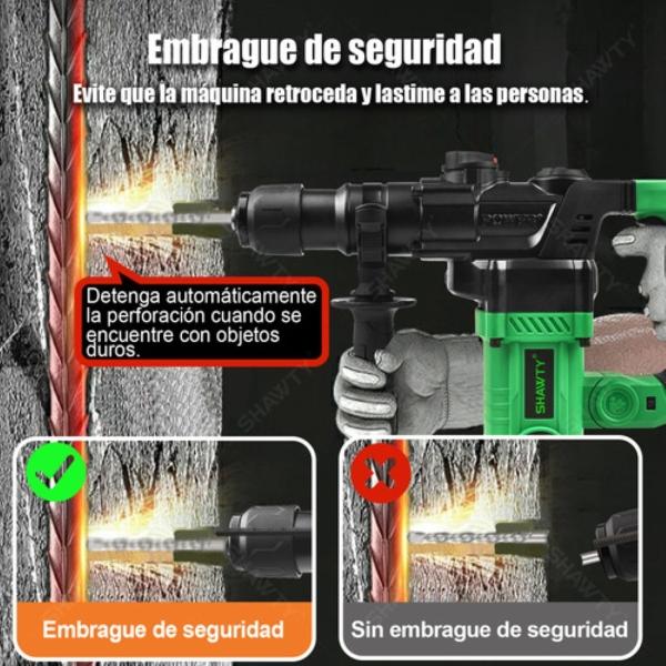 Rotomartillo Cincelador Martillo Demoledor 1600w Verde/Negro