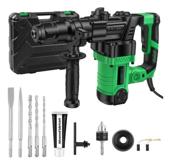 Rotomartillo Cincelador Martillo Demoledor 1600w Verde/Negro