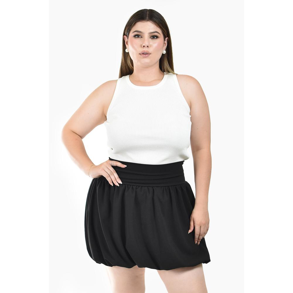 Falda globo Roman Fashion /Tallas Extras, 7063 (Negro)
