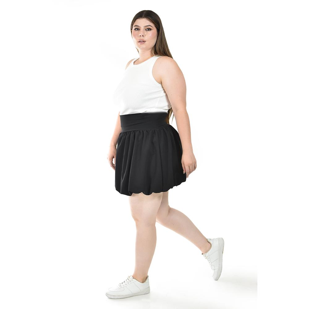Falda globo Roman Fashion /Tallas Extras, 7063 (Negro)