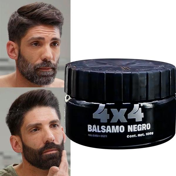 Cera Balsamo Barba Bigote Cubre Canas Color Negro 4x4 100grs