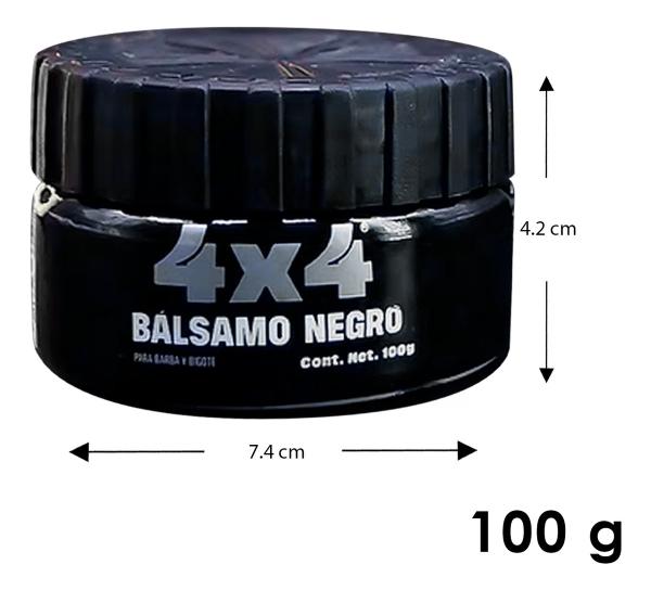Cera Balsamo Barba Bigote Cubre Canas Color Negro 4x4 100grs
