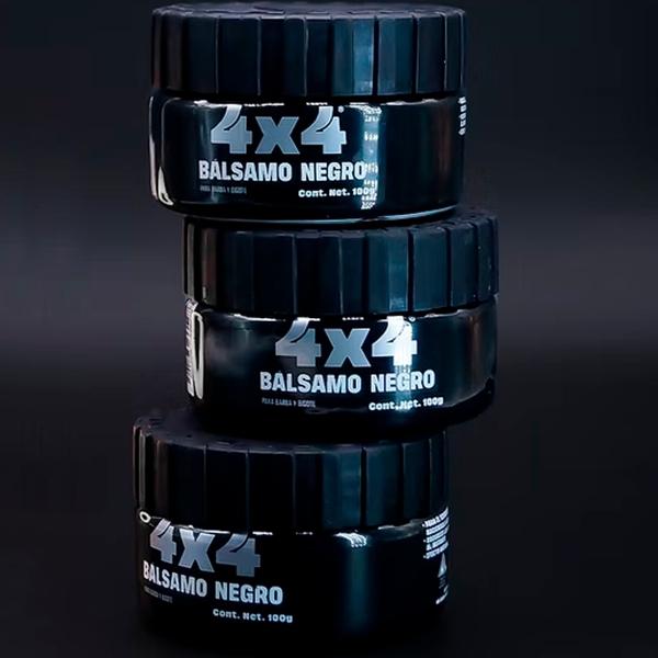 Cera Balsamo Barba Bigote Cubre Canas Color Negro 4x4 100grs