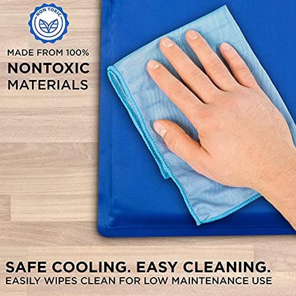 Alfombrilla refrescante para perros Arf Pets de 68 x 109 cm para perreras, jaulas y camas. No tóxica, duradera y de gel autorefrescante. No necesita refrigeración ni electricidad.