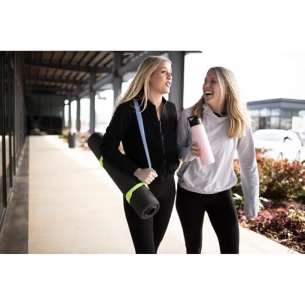 Vaso de café Owala SmoothSip Slider de acero inoxidable con aislamiento, reutilizable para café helado y caliente, sin BPA, 355 ml, gris/verde (manzana ácida)