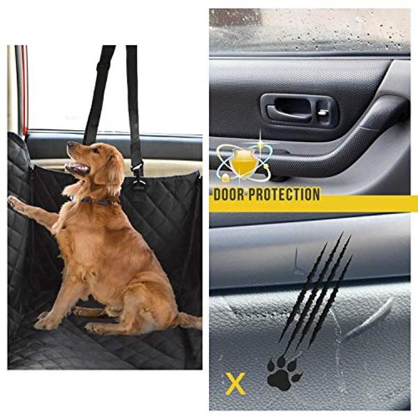 Hamaca para coche Vailge extragrande para perros, 100 % impermeable con ventana de malla, fundas antideslizantes para asiento trasero que evitan arañazos.