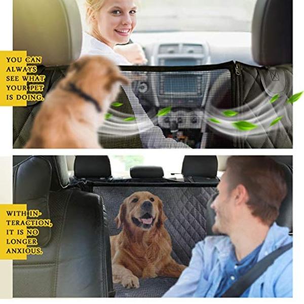 Hamaca para coche Vailge extragrande para perros, 100 % impermeable con ventana de malla, fundas antideslizantes para asiento trasero que evitan arañazos.