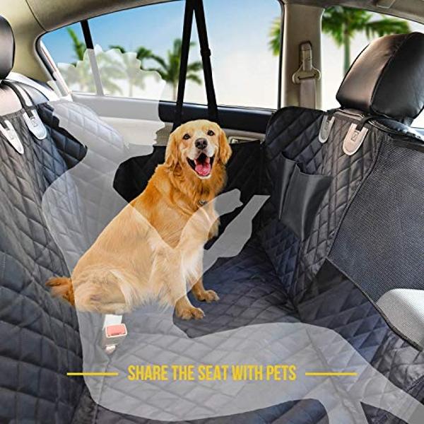 Hamaca para coche Vailge extragrande para perros, 100 % impermeable con ventana de malla, fundas antideslizantes para asiento trasero que evitan arañazos.