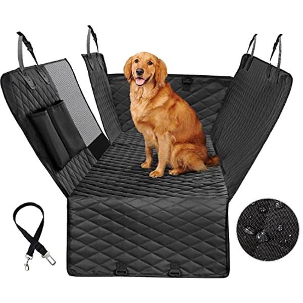Hamaca para coche Vailge extragrande para perros, 100 % impermeable con ventana de malla, fundas antideslizantes para asiento trasero que evitan arañazos.