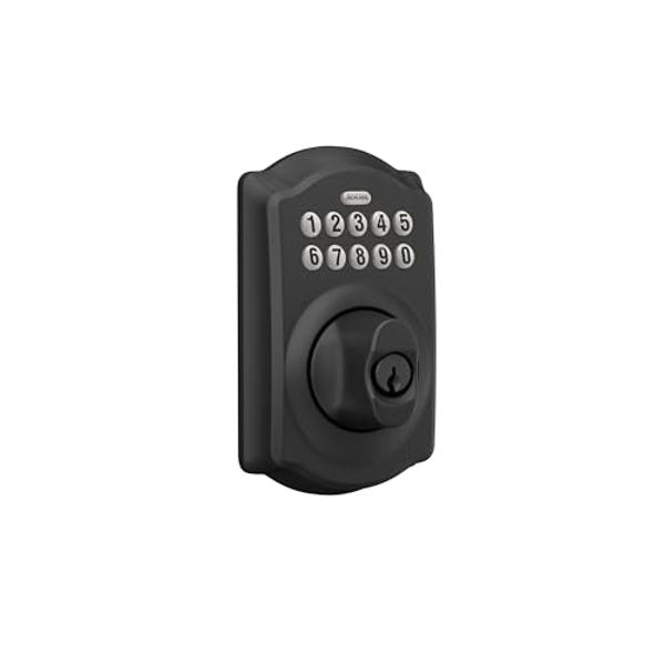 Cerradura electrónica con teclado SCHLAGE BE365 CAM 622, negro mate