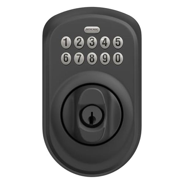 Cerradura electrónica con teclado SCHLAGE BE365 CAM 622, negro mate