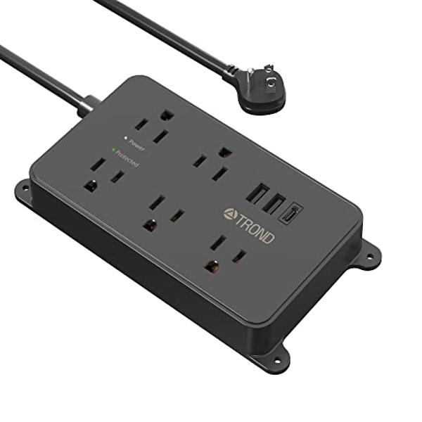 Regleta de enchufes con puerto USB C (PD18W), cable de extensión de 3 m con 12 tomas de CA y 5 puertos de carga USB. Protección contra sobretensiones PASSUS para casa, oficina y do