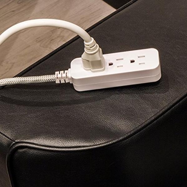 Extensor multienchufe plano con 3 cargadores USB (1 tipo C), adaptador de pared para 4 tomas, cable de extensión delgado de 1,2 m, protector de sobretensión con enchufe plano para 
