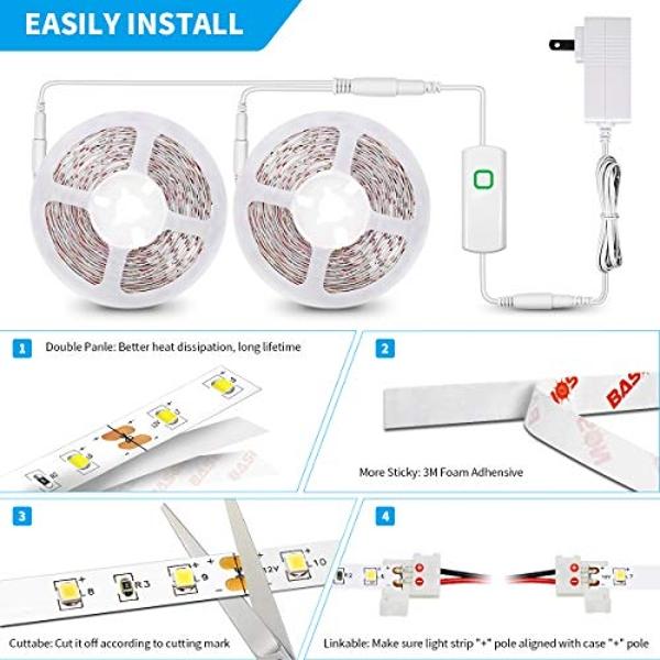 Tira de luces LED Govee COB Pro, luces LED para dormitorio compatibles con Alexa, Asistente de Google y Matter, luz RGBICW con blanco cálido, tira de luces inteligente, luces LED p