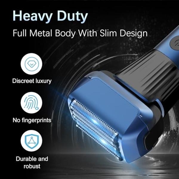 Afeitadora híbrida Barbasol de una sola hoja para rostro y cuerpo: recargable, para uso en seco y húmedo, con pantalla LED y luz integrada.