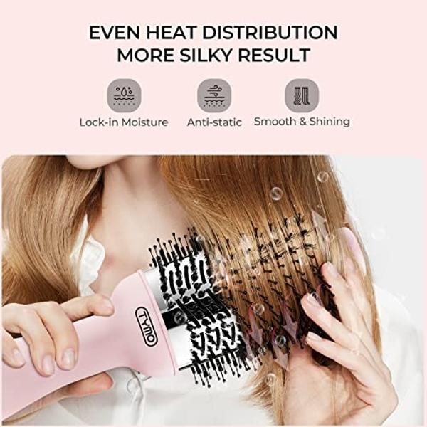Cepillo secador de pelo TYMO rosa voluminizador con cuerpo de