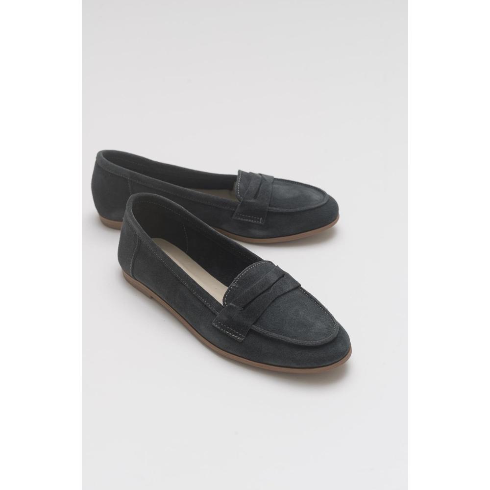 Dorothy - Mocasines de ante color carbón oscuro