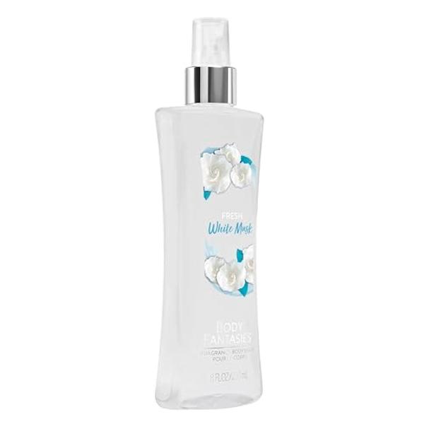 Spray corporal con fragancia exclusiva Body Fantasies, almizcle blanco fresco, 237 ml