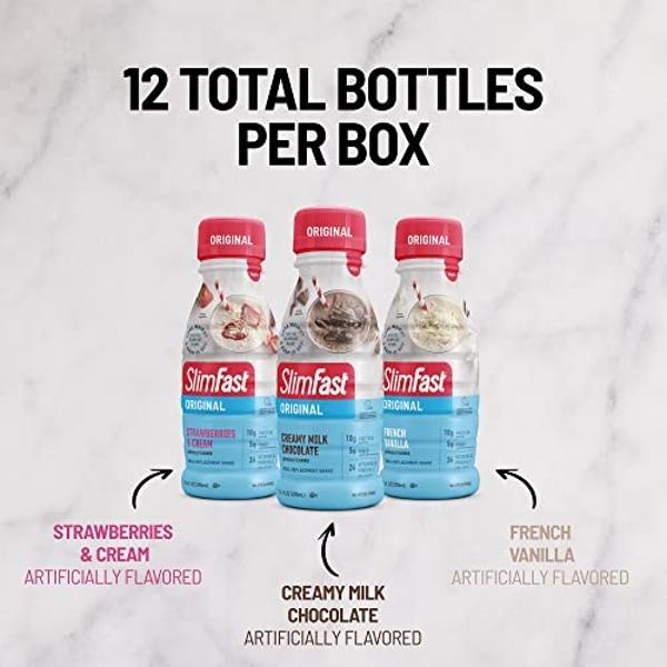 Batido sustitutivo de comida SlimFast, bebida proteica para complementar las comidas, paquete variado de los favoritos de los fans, listo para beber, botellas de 325 ml (11 onzas l
