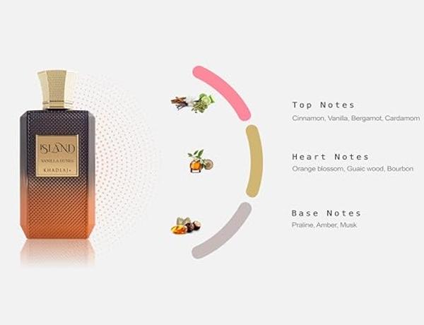 Khadlaj Island Vanilla Dunes Extrait De Parfum Spray, 3.4 onzas (Unisex)