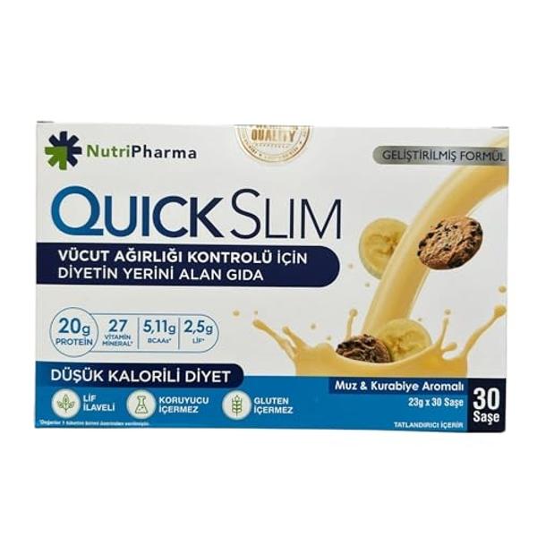 Batidos Quick Slim de alto contenido proteico para bajar de peso, 30 raciones, sustituto completo de comida en polvo, batidos dietéticos para mujeres y hombres, 20 g de proteína, 2