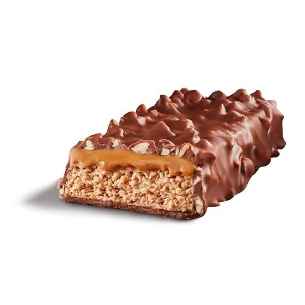 Barra de proteína Quest Nutrition de chocolate crujiente, caramelo y nueces pecanas (15 g de proteína, 1 g de azúcar, 3 g de carbohidratos netos), sin gluten, apta para dietas ceto