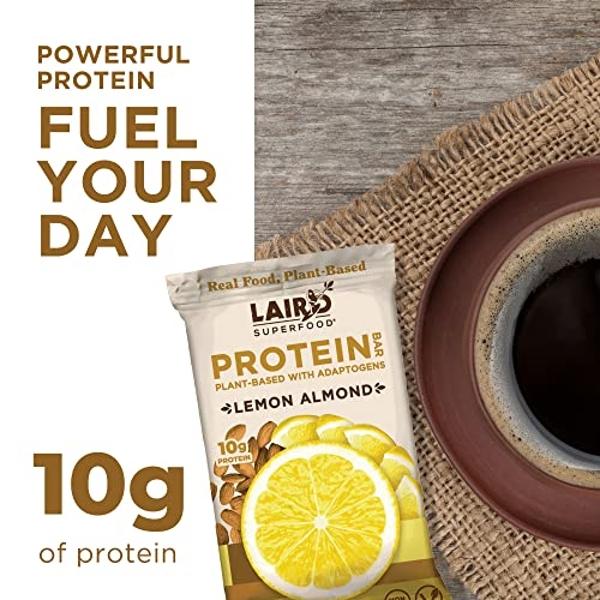Barritas de proteína funcional Laird Superfood: Barritas de proteína, pero mejoradas con ingredientes reales, hongos funcionales, 10 g de proteína vegetal, 6 g de fibra, sin OMG, s
