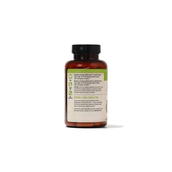 Garcinia Cambogia Naturewise - Extracto con concentración de HCA al 60 %, apoyo natural para alcanzar tus objetivos de peso y energía - Vegano, sin OMG, sin gluten - 90 cápsulas [S