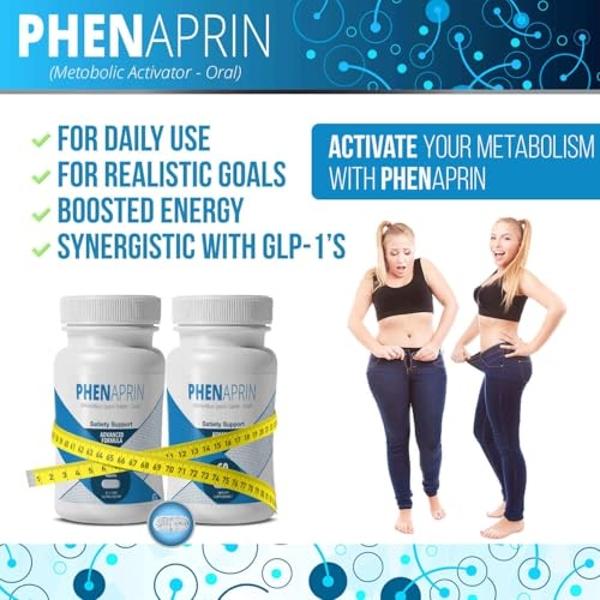 Pastillas para adelgazar PhenAprin (paquete de 2): quemador de grasa termogénico 2x potente y soporte del metabolismo: supresor del apetito, mejora el estado de ánimo y la función 