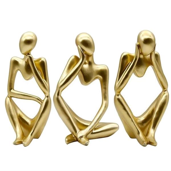 Escultura De Figuras Decorativas De Resina 3 pcs