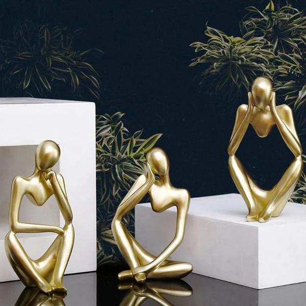 Escultura De Figuras Decorativas De Resina 3 pcs