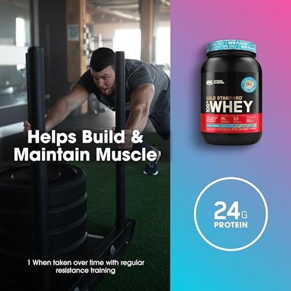 Proteína de suero 100 % en polvo Optimum Nutrition Gold Standard, sabor nuevo, cereal afrutado, 840 g (paquete de 1) (el empaque puede variar)