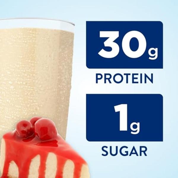 Ensure Max Protein Nutrition Shake, con 30 g de proteína, 1 g de azúcar, batido de alto contenido proteico, sabor a tarta de queso y cereza, 11 fl oz (paquete de 12)