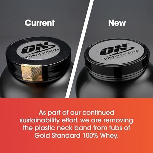 Proteína de suero de leche en polvo Optimum Nutrition Gold Standard 100%, sabor fresa y crema, 900 g (el empaque puede variar)