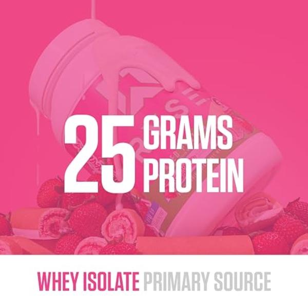 Proteína en polvo RYSE Loaded - Rollitos de fresa Little Debbie - 25 g de aislado y concentrado de proteína de suero con fibra prebiótica y MCT - Bajo en carbohidratos y azúcar - 2