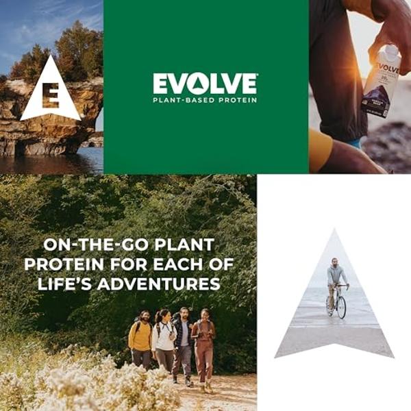 Batido de proteína vegetal Evolve, sabor vainilla, 20 g de proteína vegana, sin lácteos, sin edulcorantes artificiales, sin OMG, 10 g de fibra, 325 ml (paquete de 12) (la fórmula p