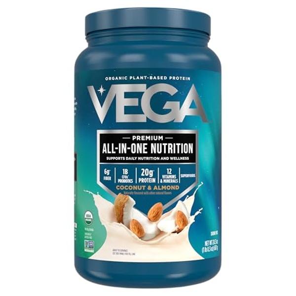 Vega One, Batido orgánico todo en uno de coco y almendras, 24.3 onzas