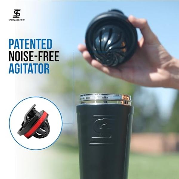 IS ICESHAKER - Botella mezcladora de proteínas con aislamiento de 780 ml, diseño Air Force A-10 Warthog, de acero inoxidable, ideal para gimnasio, como se vio en Shark Tank, Wartho
